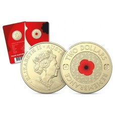 AUSTRALIA 2022 . TWO 2 DOLLARS COIN . POPPY . REMEMBERANCE DAY